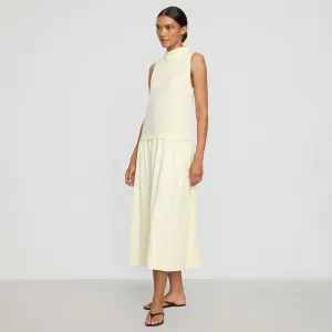 Sport Ease Chinon Drop-Waist Gathered-Neck Dress