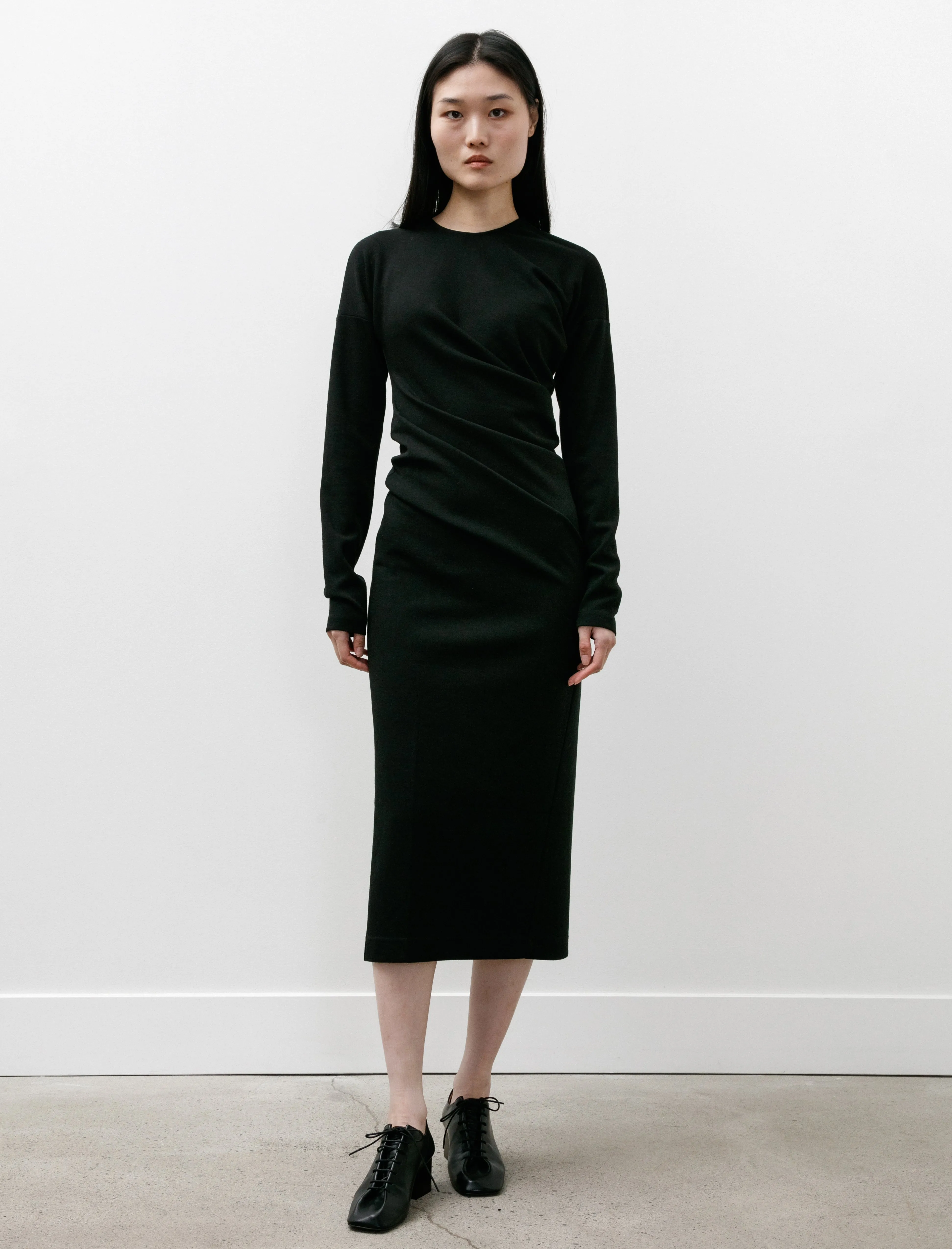 Twisted Jersey Dress Black Adjustable Fastenings