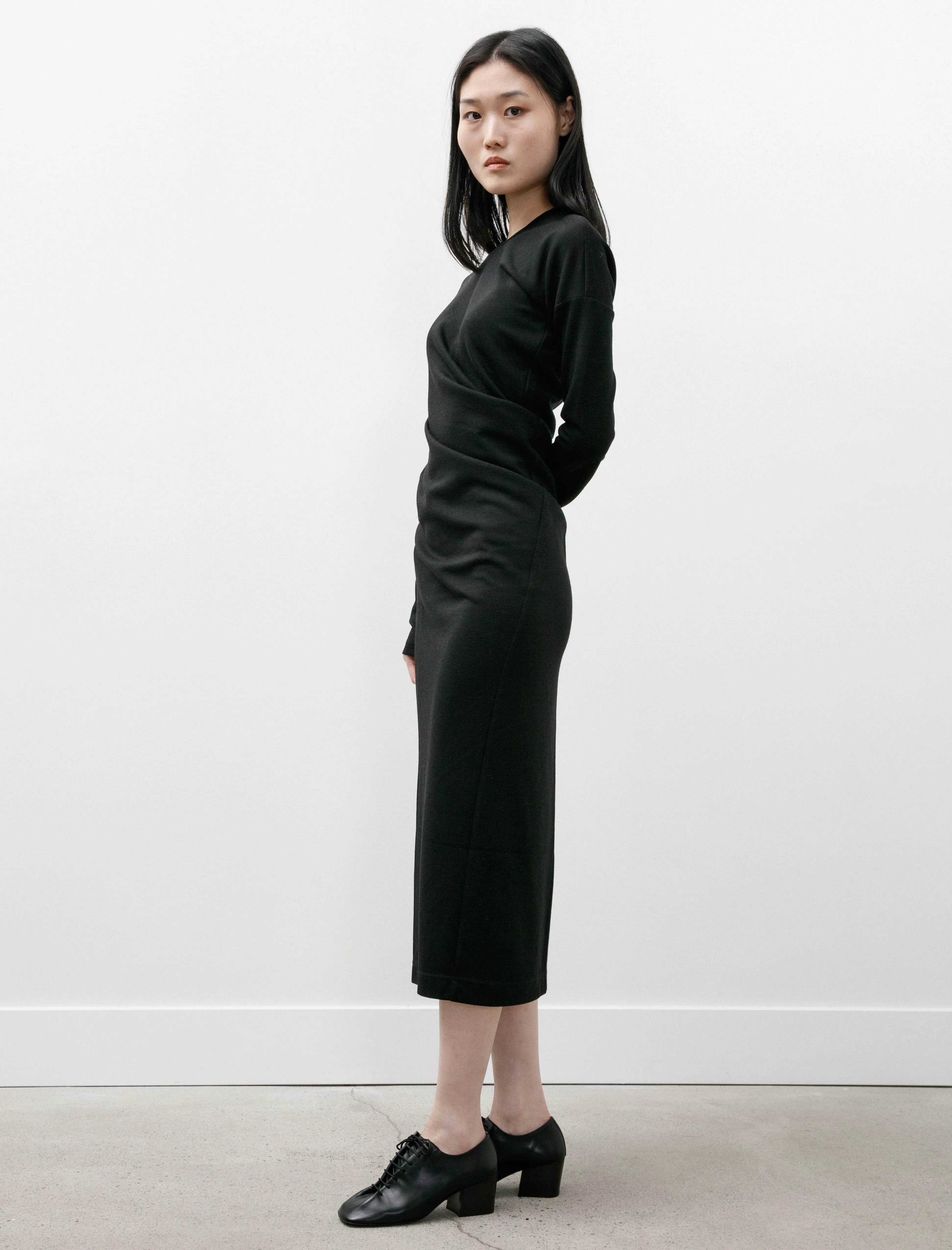Twisted Jersey Dress Black River Flow AbrasionFree Edging