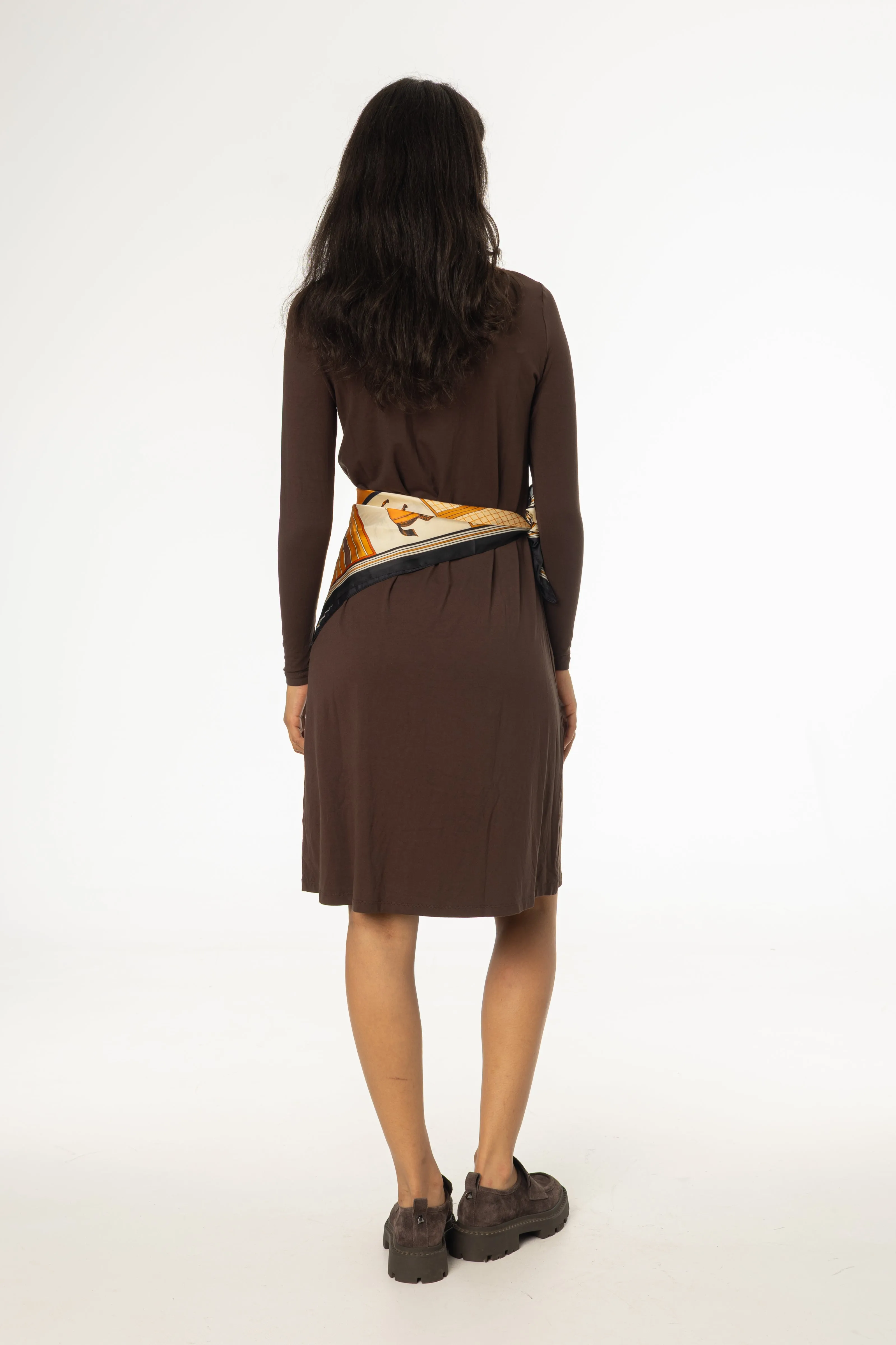Brown Turtleneck Swing Dress MoistureManagementSystem