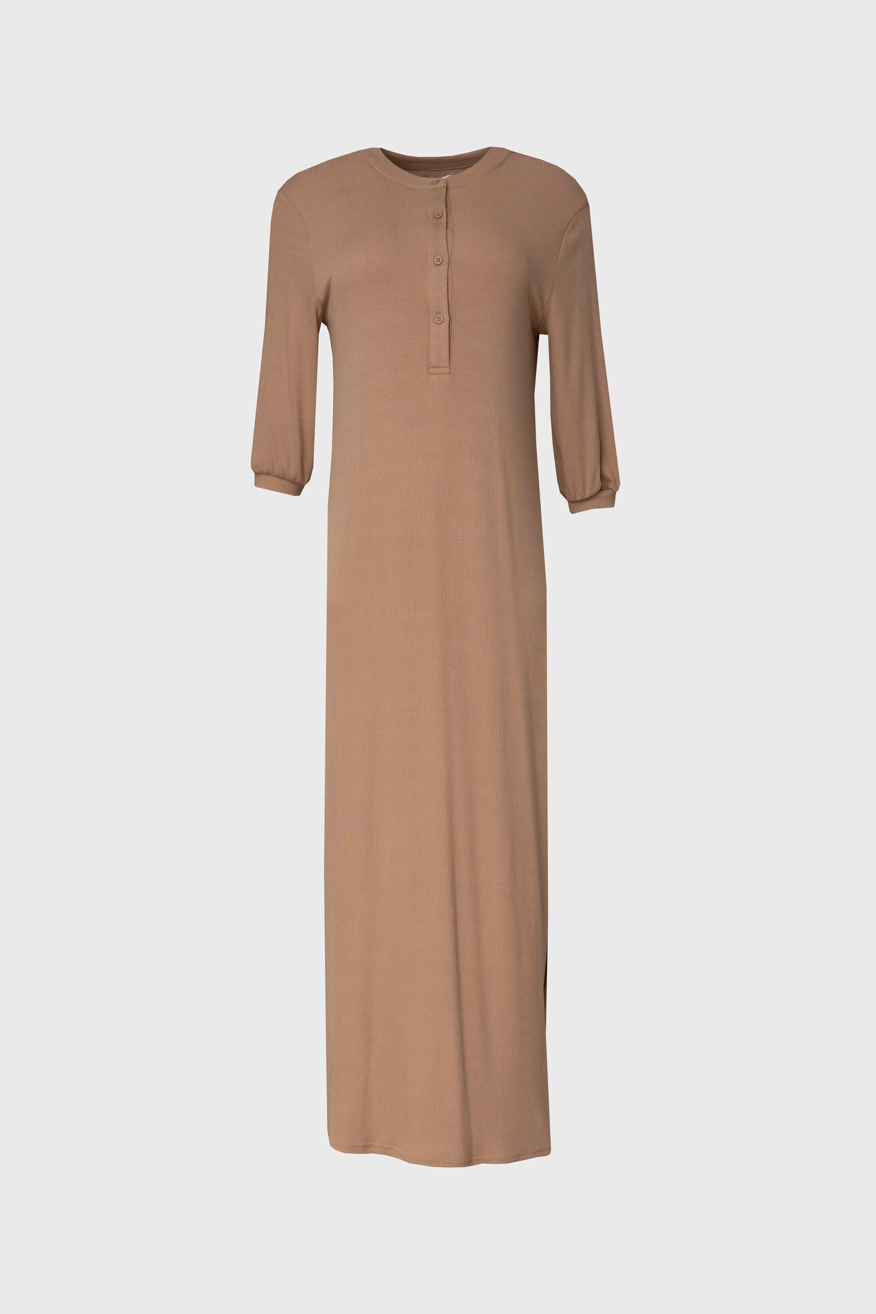 Mocha 3/4 Sleeve Maxi Dress WaterResistant Coating