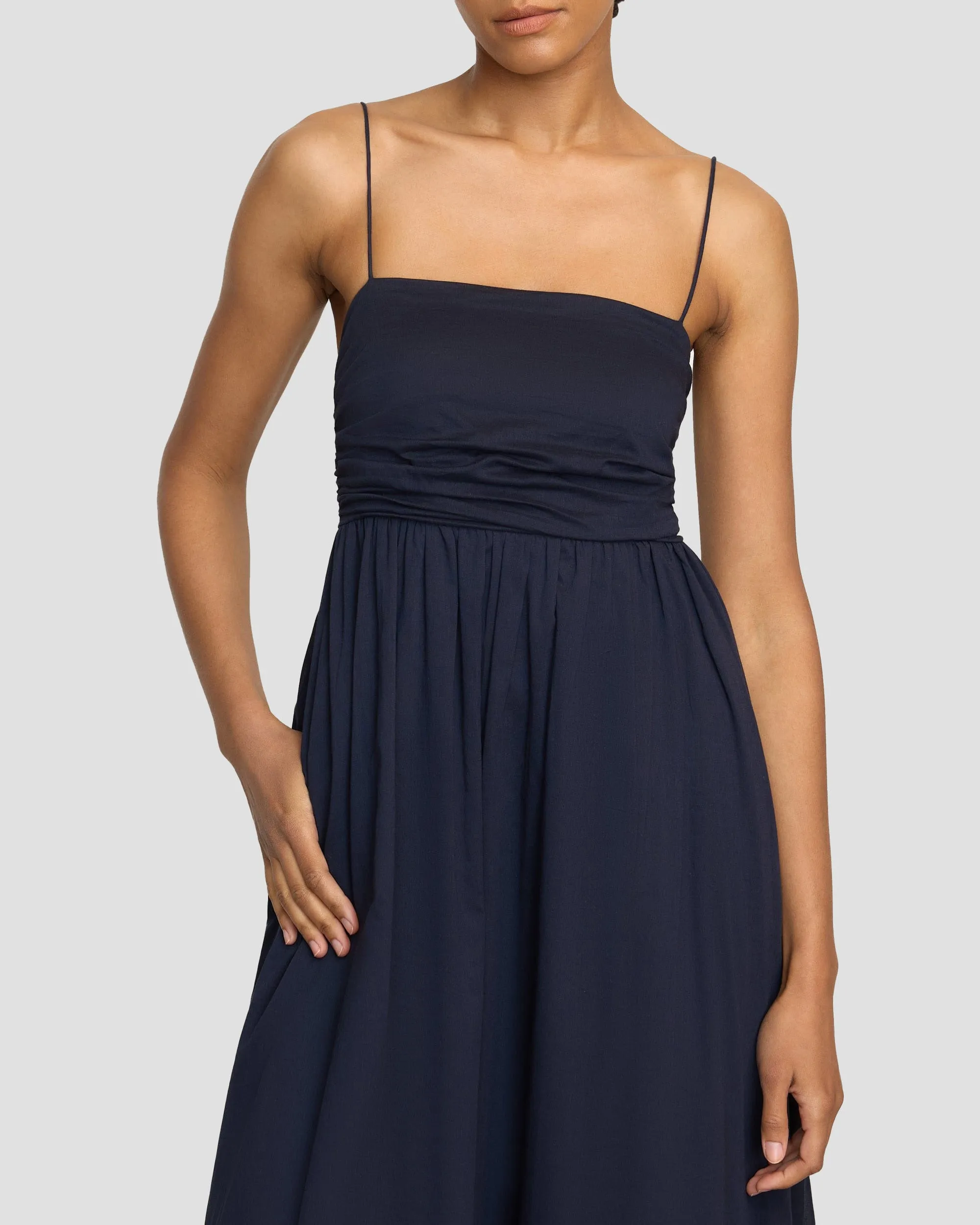 Smooth Yarn City Soul Aurora Ruched Organic Cotton Maxi Dress