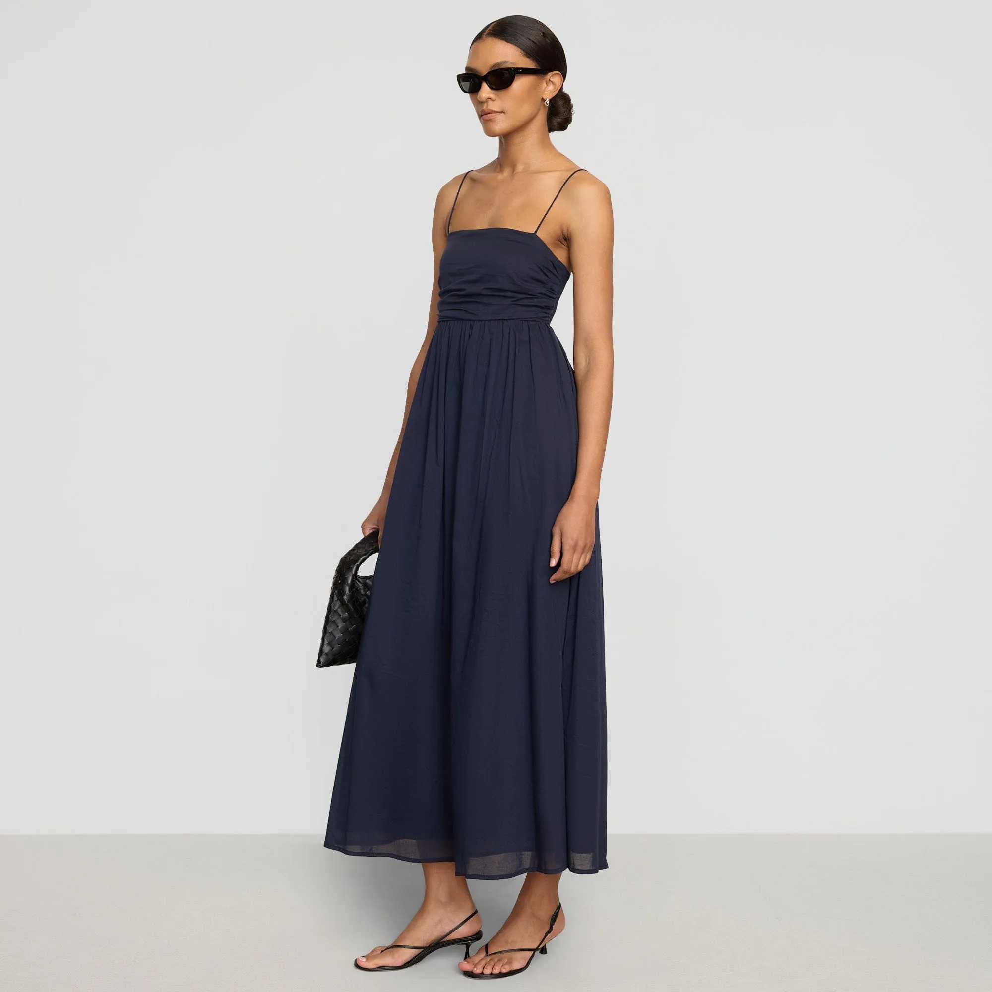 Aurora Ruched Organic Cotton Maxi Dress Warm Fit