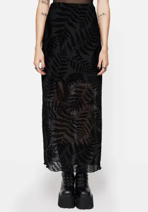 Lunafern Mesh Fern Leaf Midaxi Skirt Evening Outing