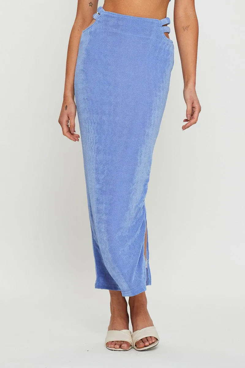 Leg Elongating understated look Purple Maxi Skirt Side Split