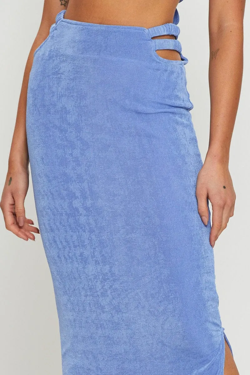 Purple Maxi Skirt Side Split Bold Statement Weekend Ready