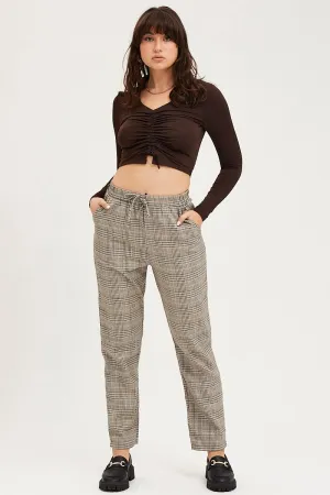 Check Slim Pants High Rise Dressy look