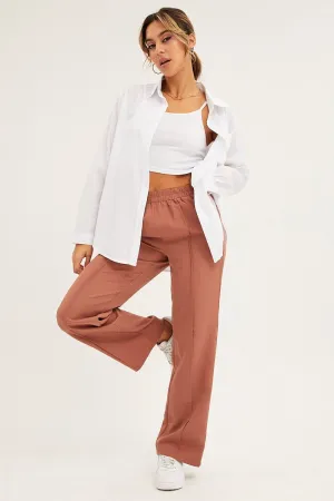 Orange Pant Pull On DoubleLayeredHem Core Flex