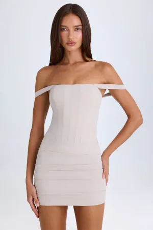 Pack Quick Off-Shoulder Corset Mini Dress in Taupe