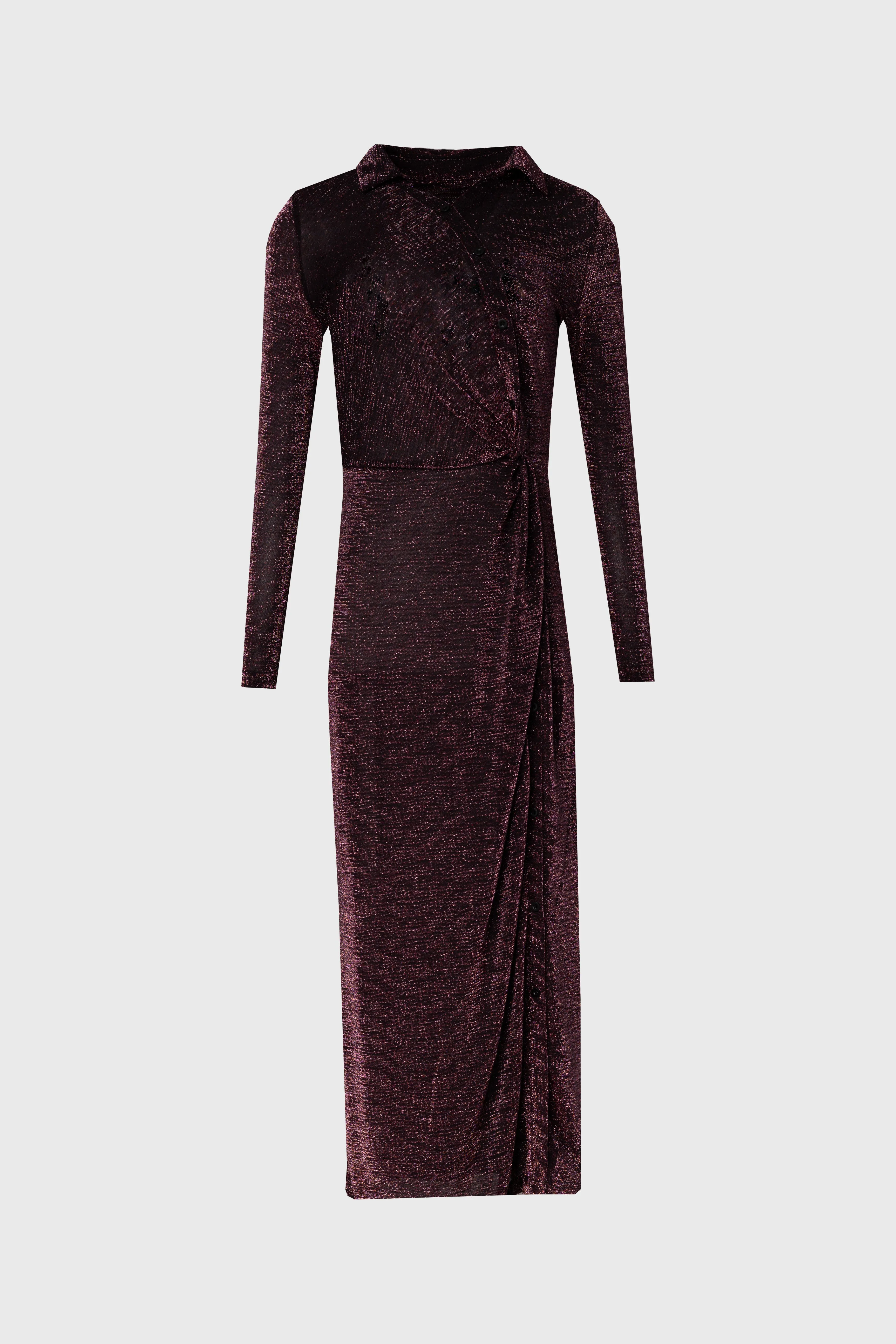 Purple Sparkle Side Button Maxi Dress FlexibleFit