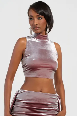 Soft Flexible FLAUNT IT VELVET MOCK NECK BLOUSE