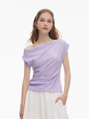 Chic Fit Tencel Blend Women Off Shoulder Women Ruched Top