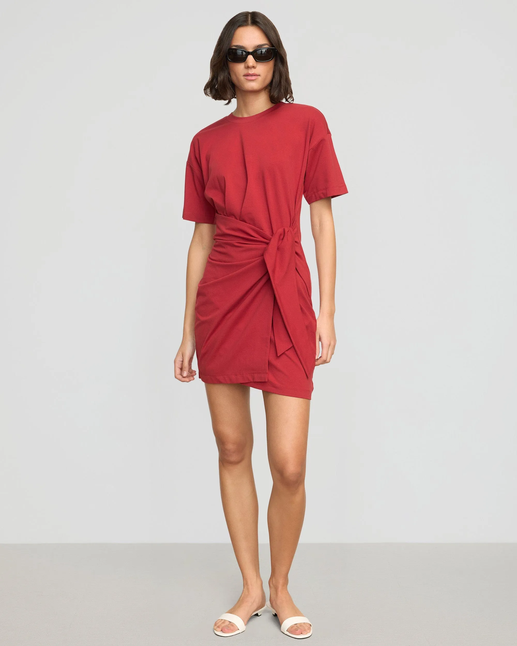 Day Glow Work-Ready Fallon Organic Cotton T-Shirt Wrap Dress