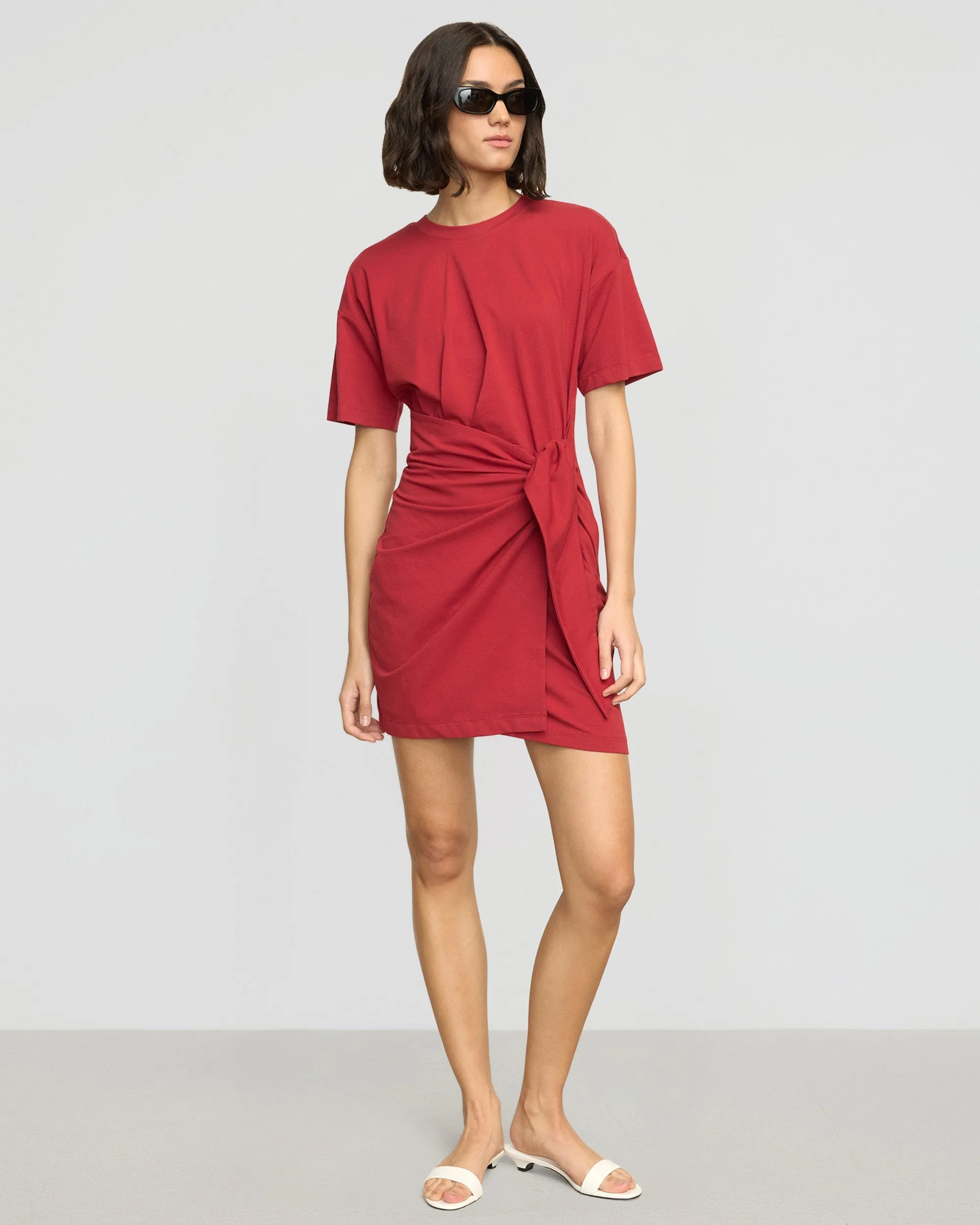 Fallon Organic Cotton T-Shirt Wrap Dress Tencel Blend Fabric SustainableTextiles