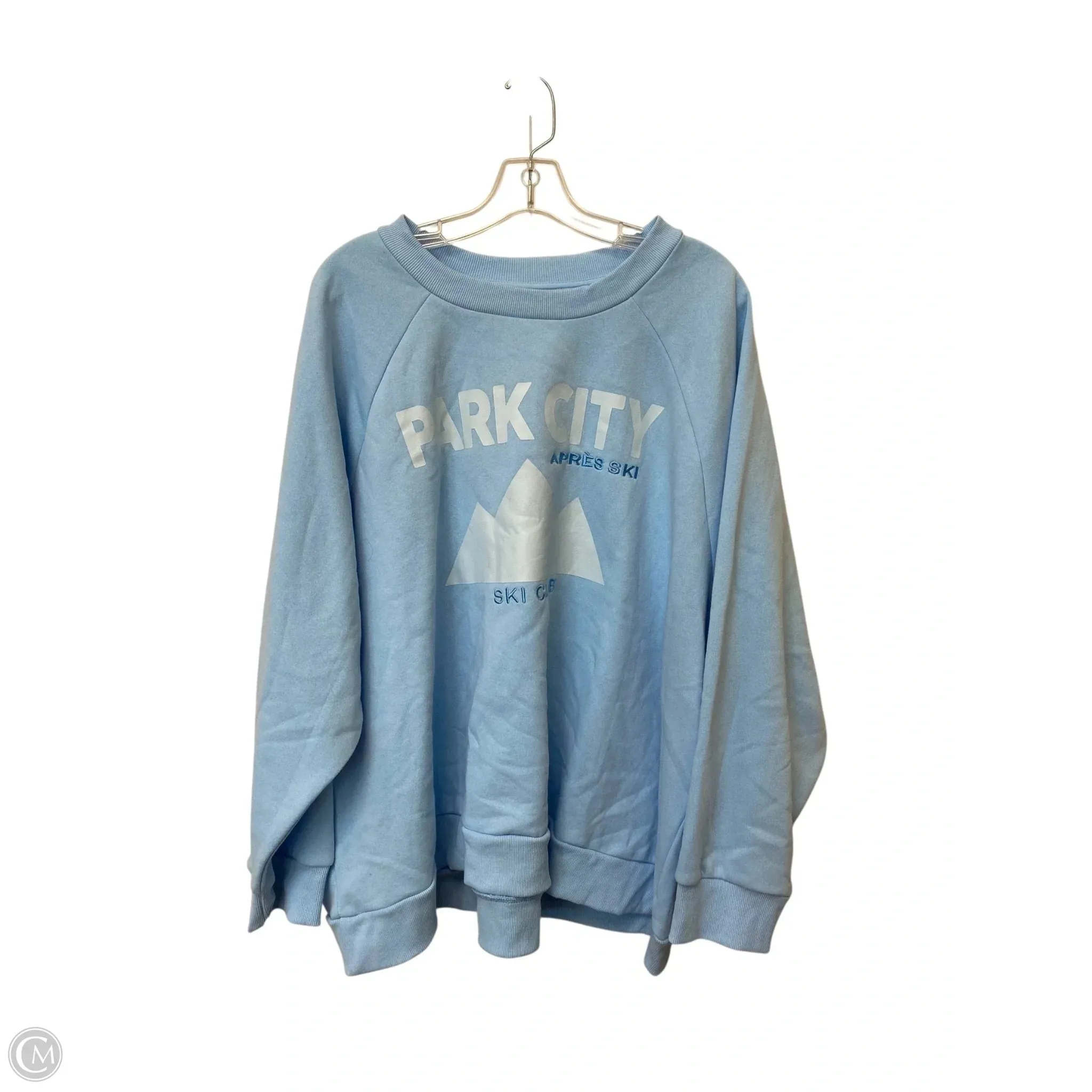 Classic Mode QuickAccess Pockets Sweatshirt Crewneck By Cme In Blue, Size: 2x