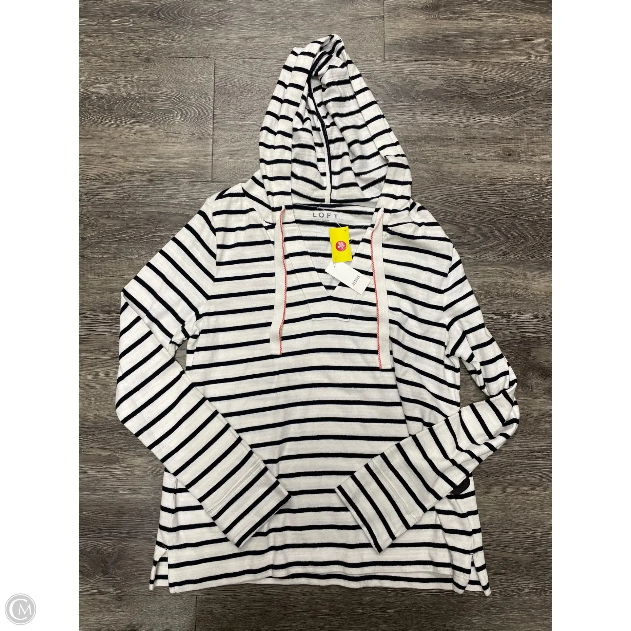 Sweatshirt Hoodie By Lou And Grey In Striped Pattern, Size: L SoftTouchFinish
