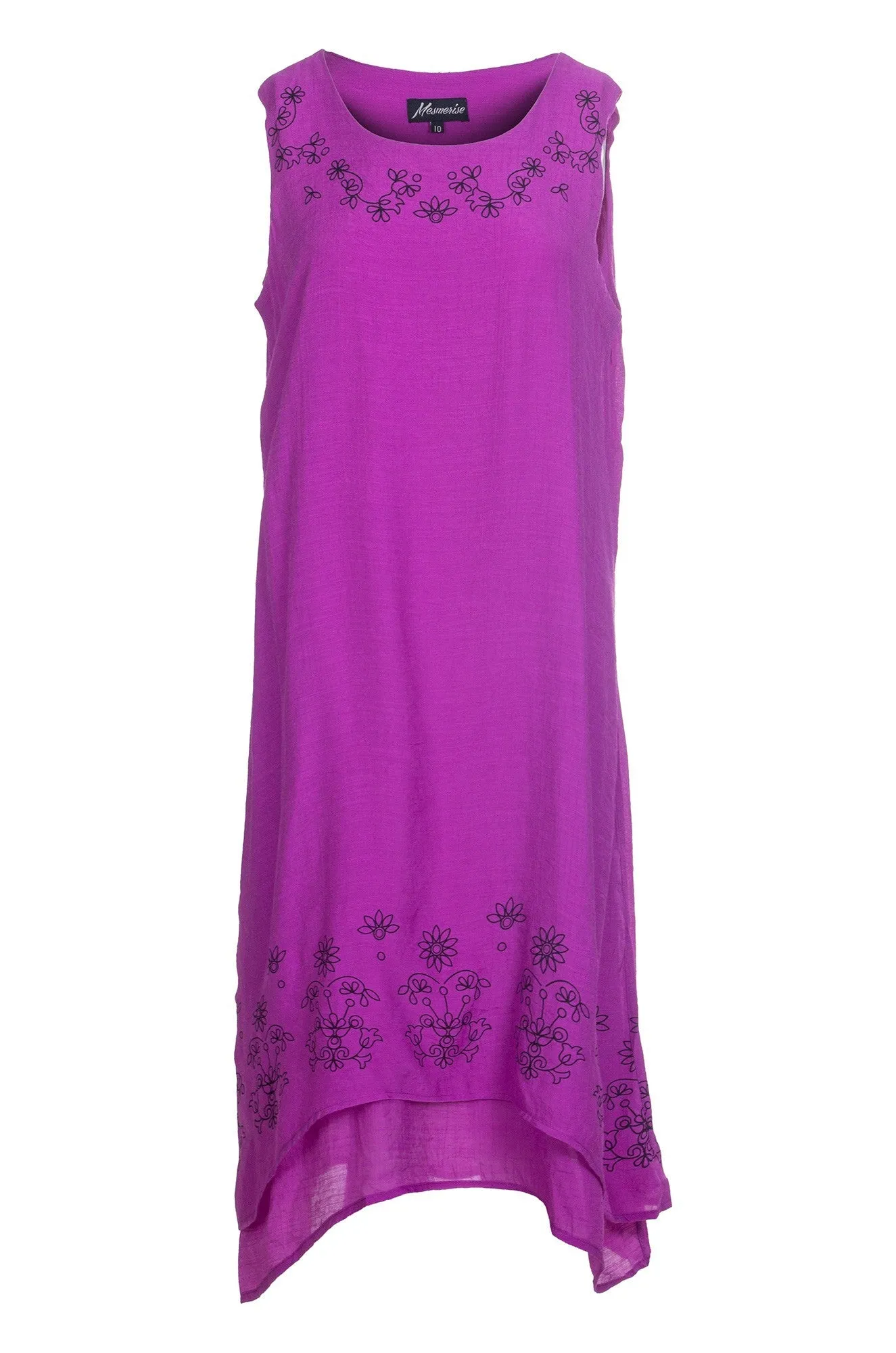 ElasticBinding Double layer Soft Crosshatch Dress | MAGENTA | 8834A1