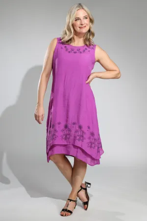 Double layer Soft Crosshatch Dress | MAGENTA | 8834A1 TearResistant Material