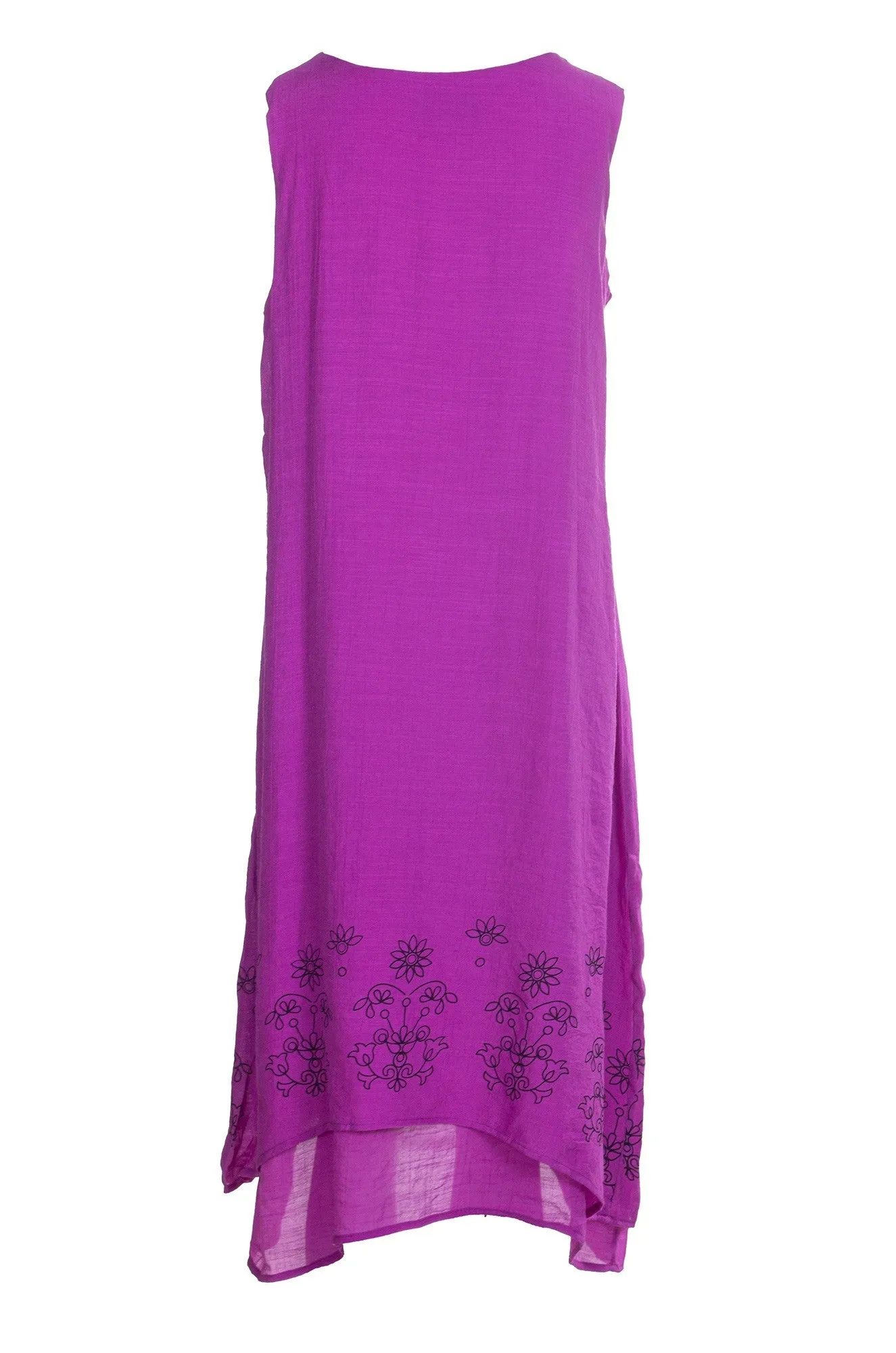 HighNeckStyle Cozy Sweater Double layer Soft Crosshatch Dress | MAGENTA | 8834A1