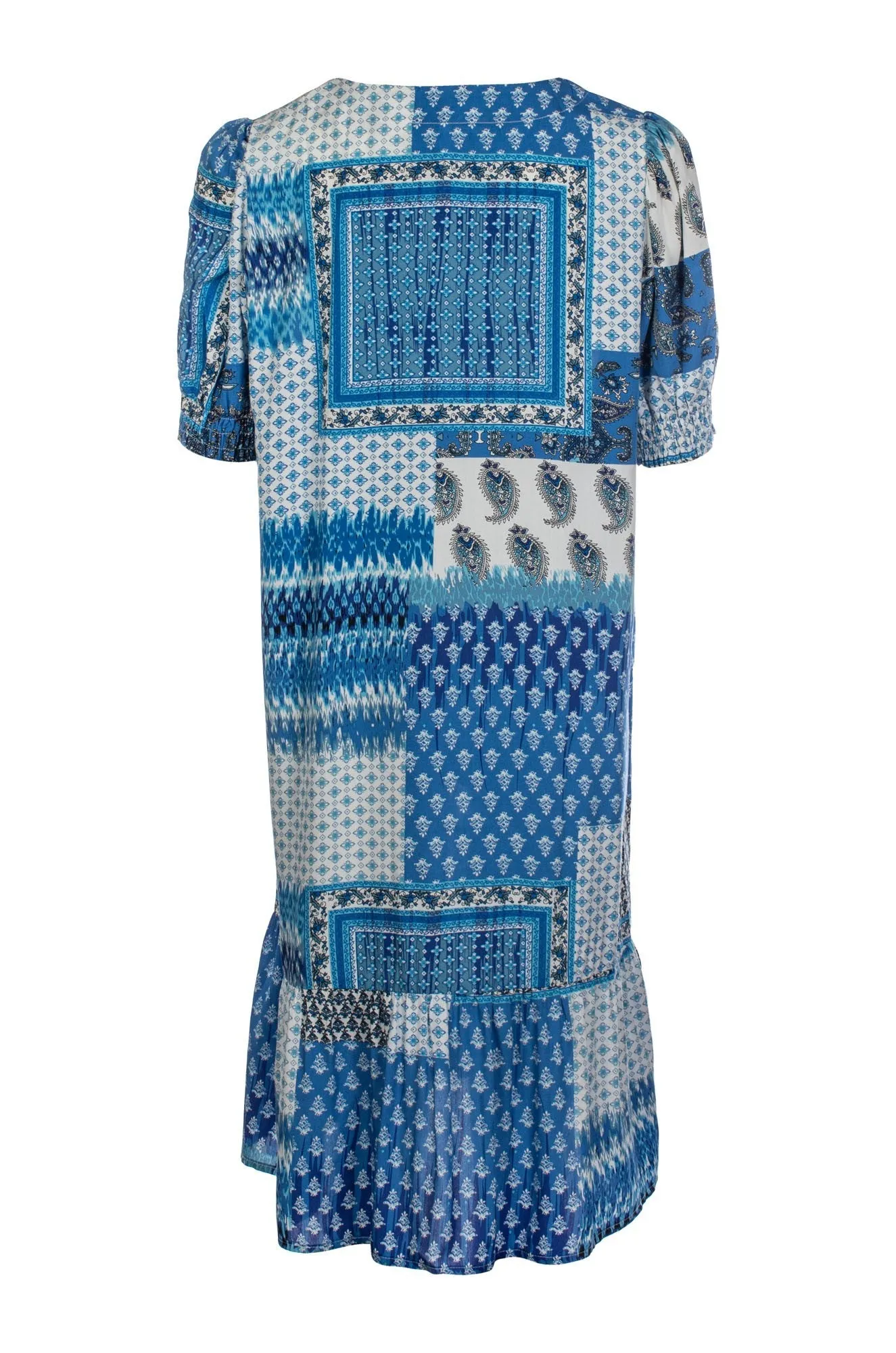 SoftenedEdges WeightlessLayeringPiece Dress | BLUES PATCHWORK | 3344C1