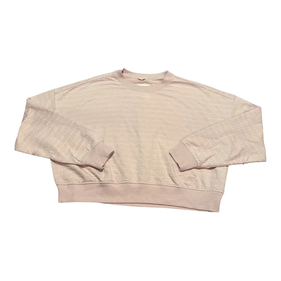 Pure Tone Sweatshirt Crewneck By Aerie In Tan & White, Size:Xs