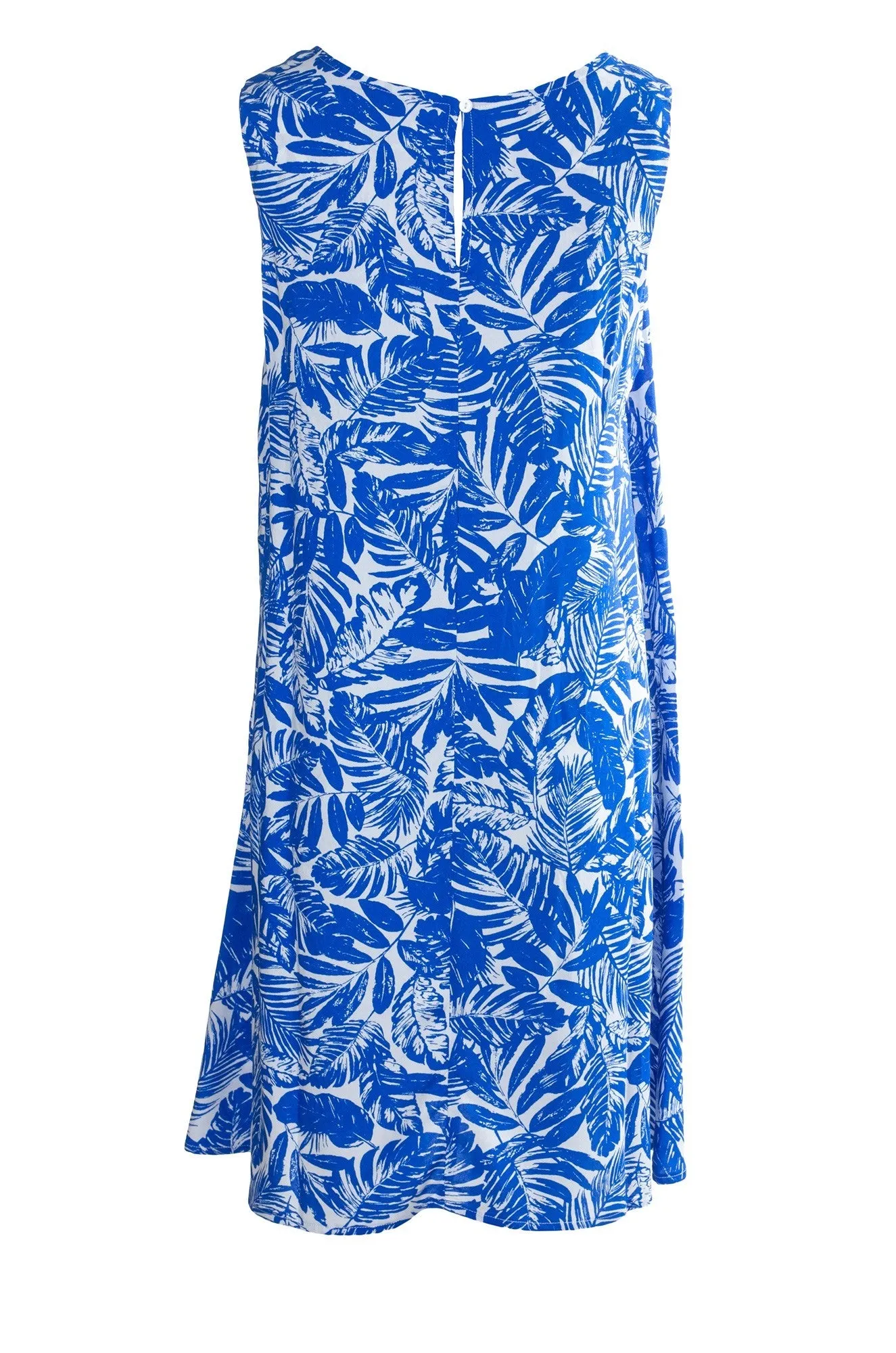 100% Rayon Dress | Marine White Jungle | 7335A1 Layered Look
