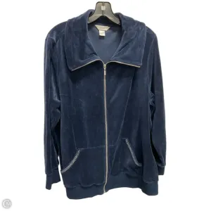 Permanent Crease SeamlessFit Sweatshirt Collar By Christopher And Banks In Navy, Size: 1x