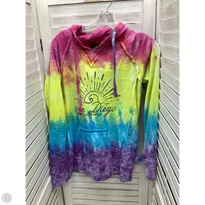 Lightweight insulation Sweatshirt Hoodie By Clothes Mentor In Tie Dye Print, Size: S
