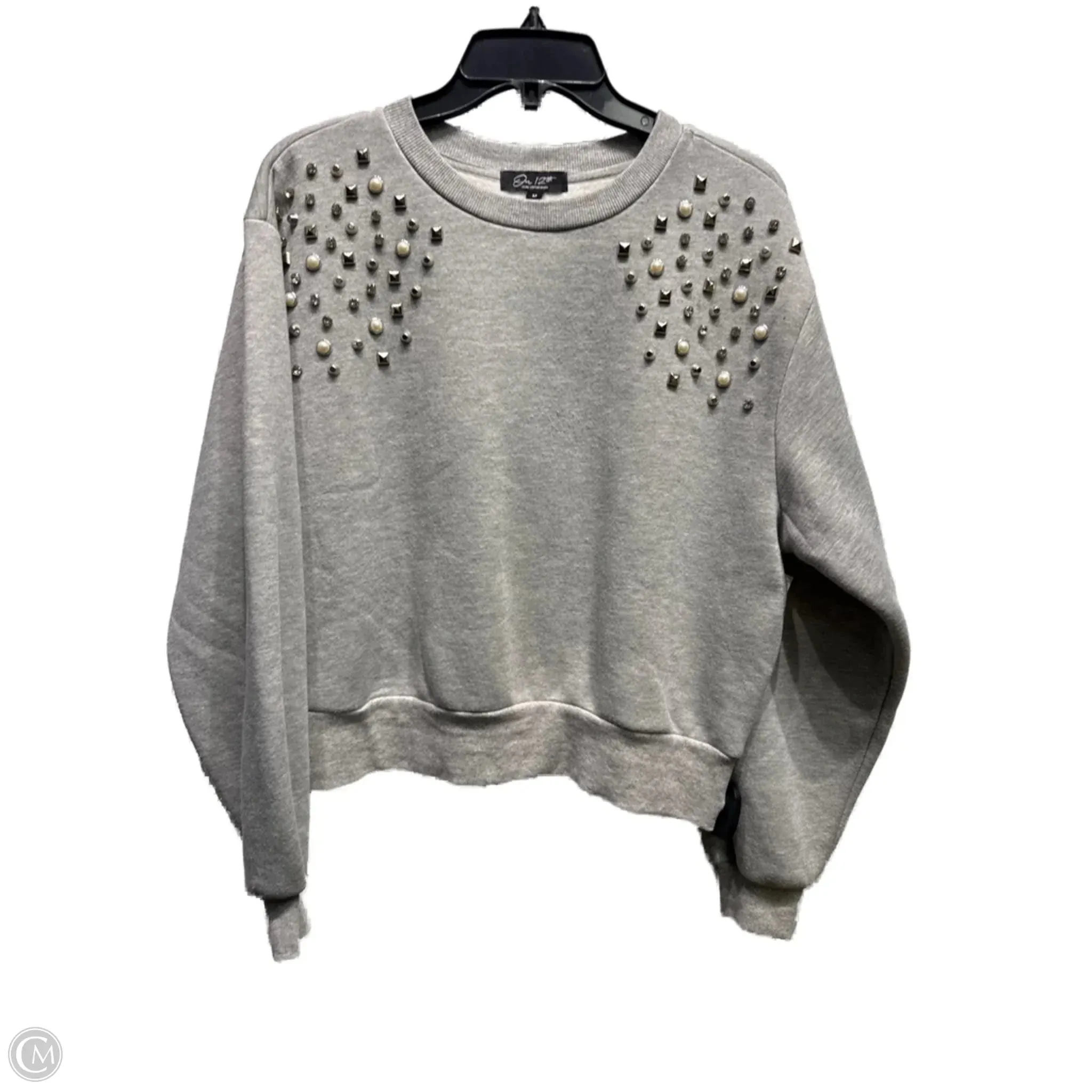 Sweatshirt Crewneck By ON 12TH In Grey, Size: M Motion Core Love Core