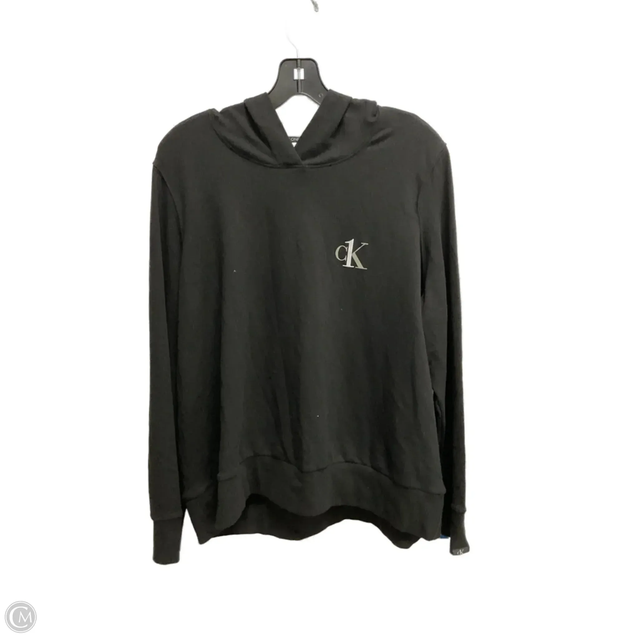 Washable fabric Sweatshirt Hoodie By Calvin Klein In Black, Size: 1x