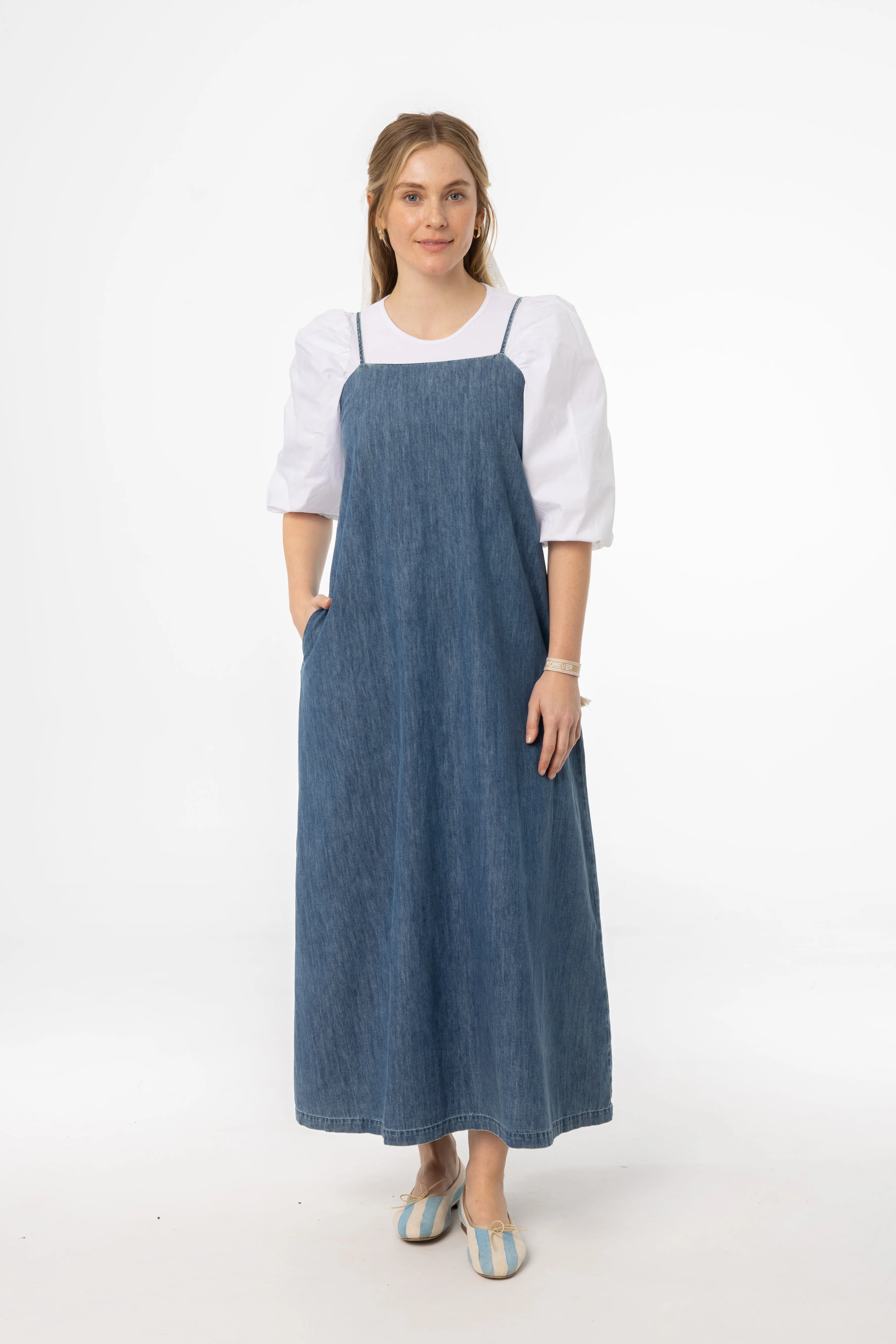 Blue Denim Jumper Bright Color