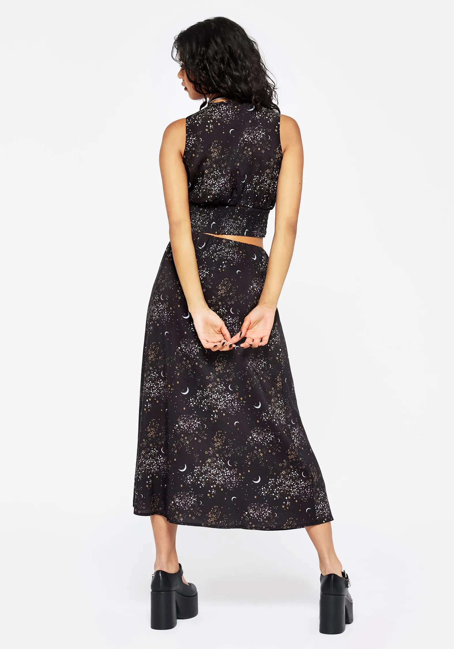 Sleek Motion Peaseblossom Celestial Midi Skirt