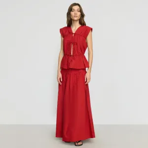 Modest Wear light colors Bao Organic Cotton Drop-Waist Skirt