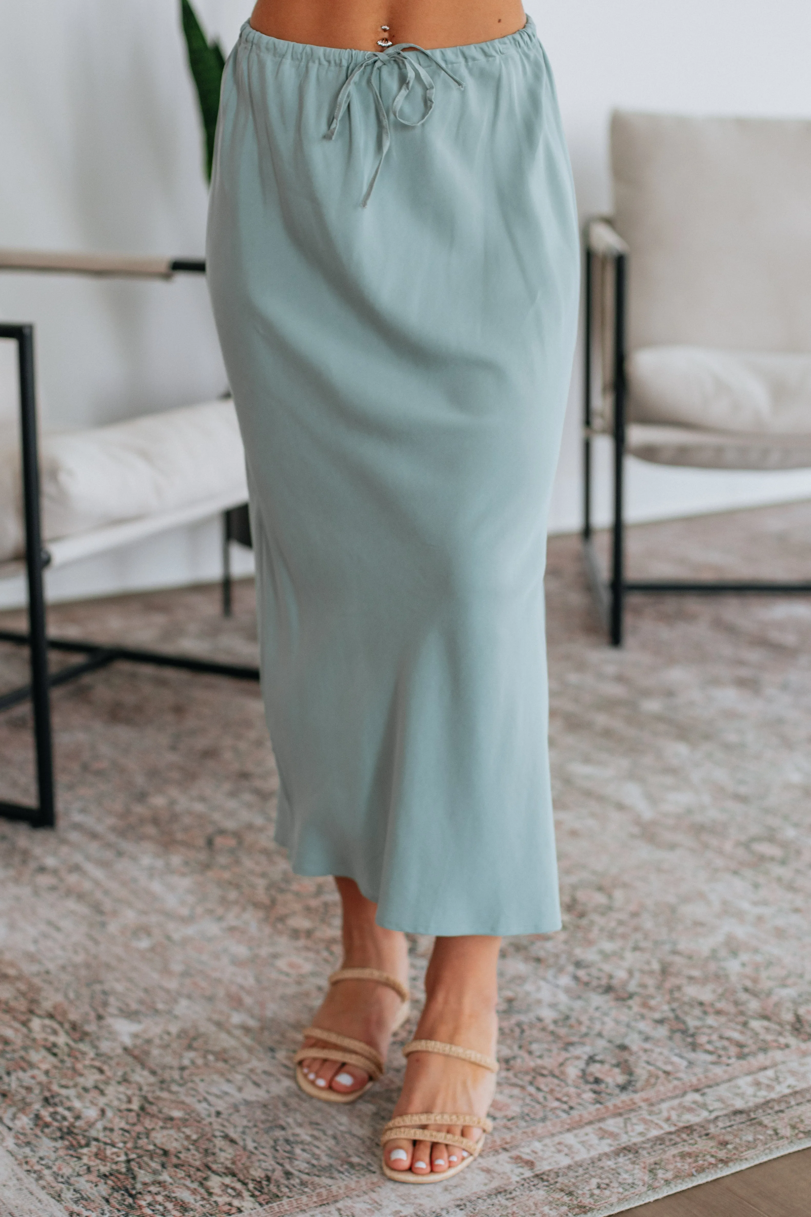 Fresh Texture Patience Skirt - Dark Sage