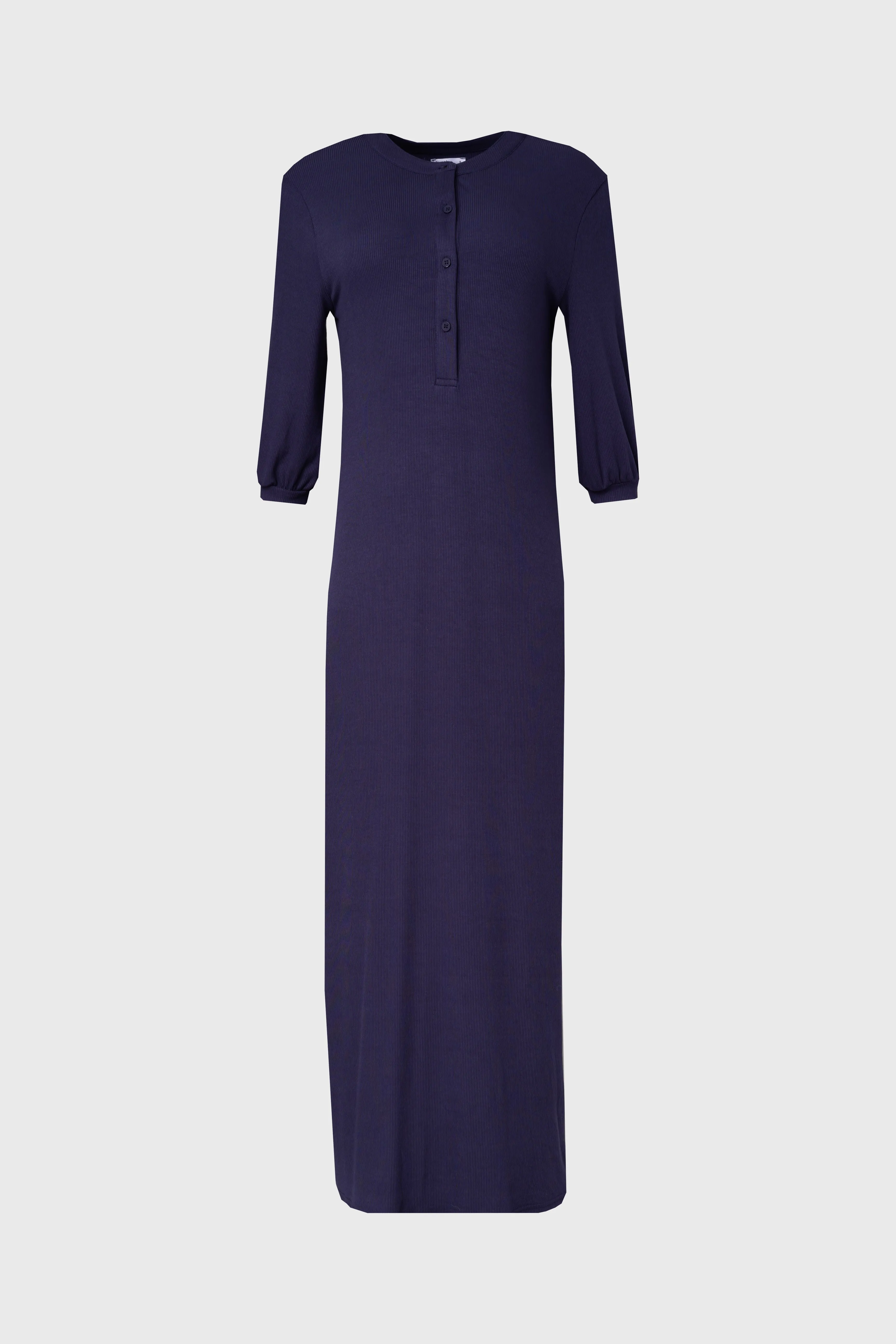 Navy 3/4 Sleeve Maxi Dress King Mode