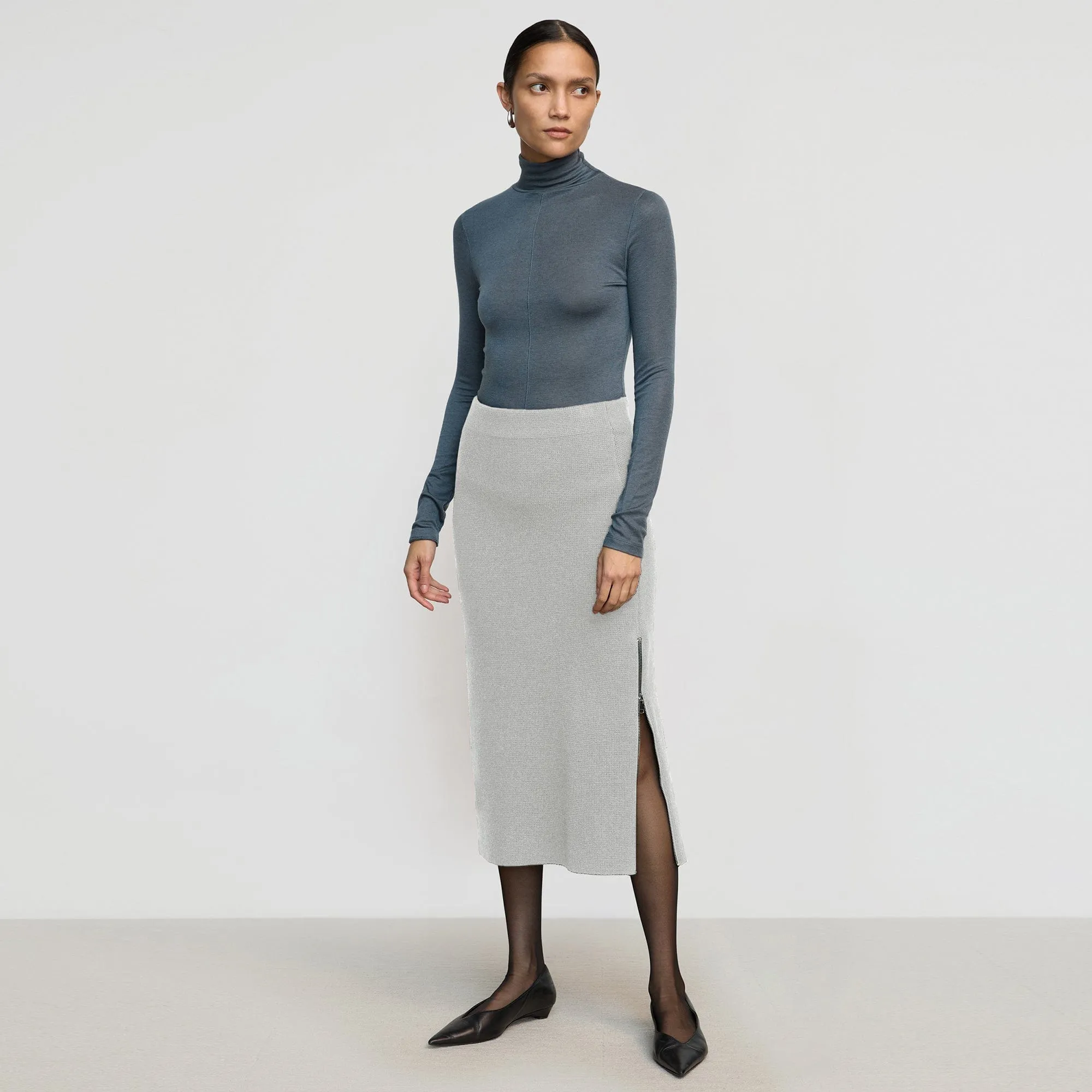 Eco Friendly Esti Side-Zip Organic Cotton-Wool Skirt