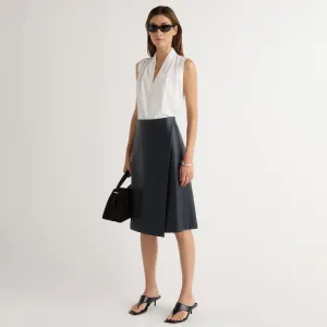 Smooth Layer Alba Asymmetric Vegan Leather Skirt