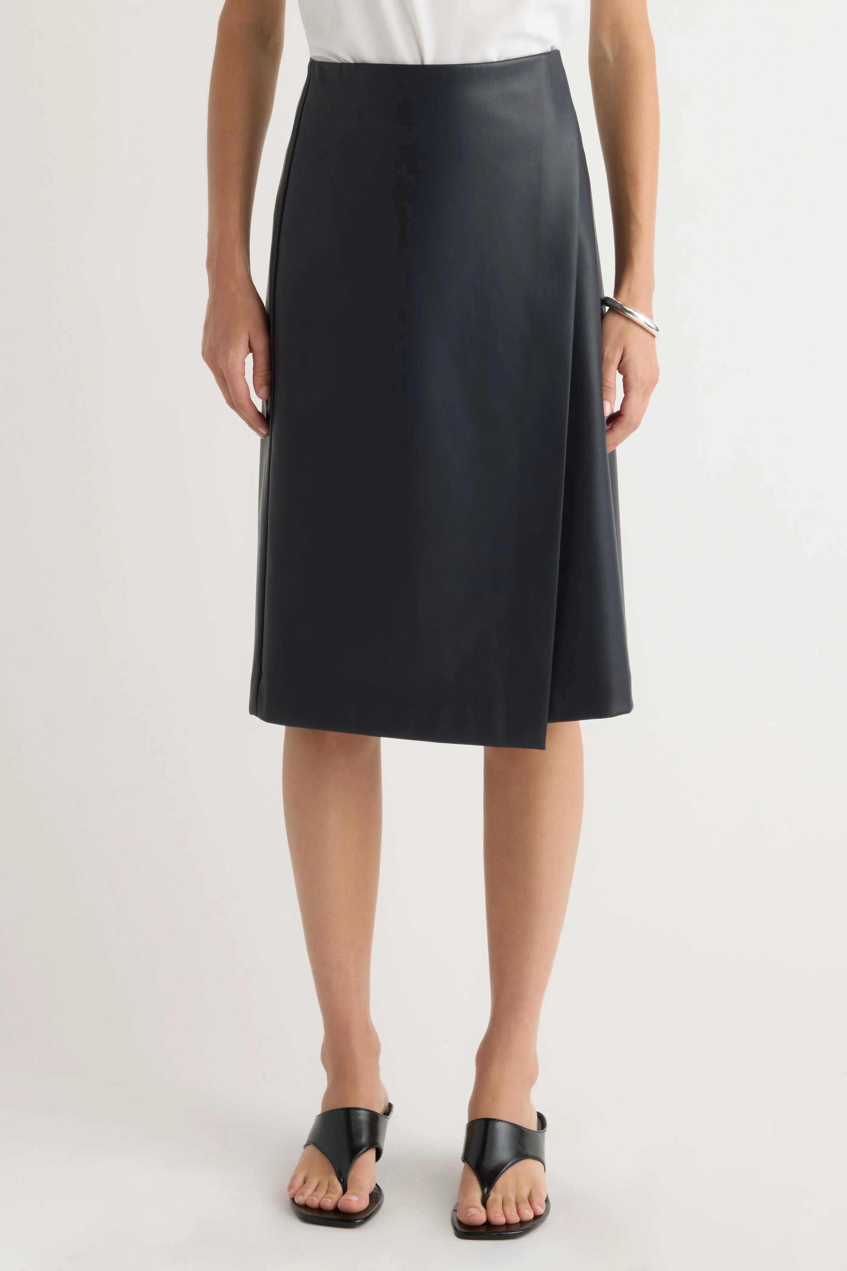 Urban Mood Alba Asymmetric Vegan Leather Skirt