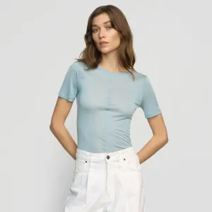 Tear Resistant Thea Semi-Sheer Tencel Crew-Neck Tee