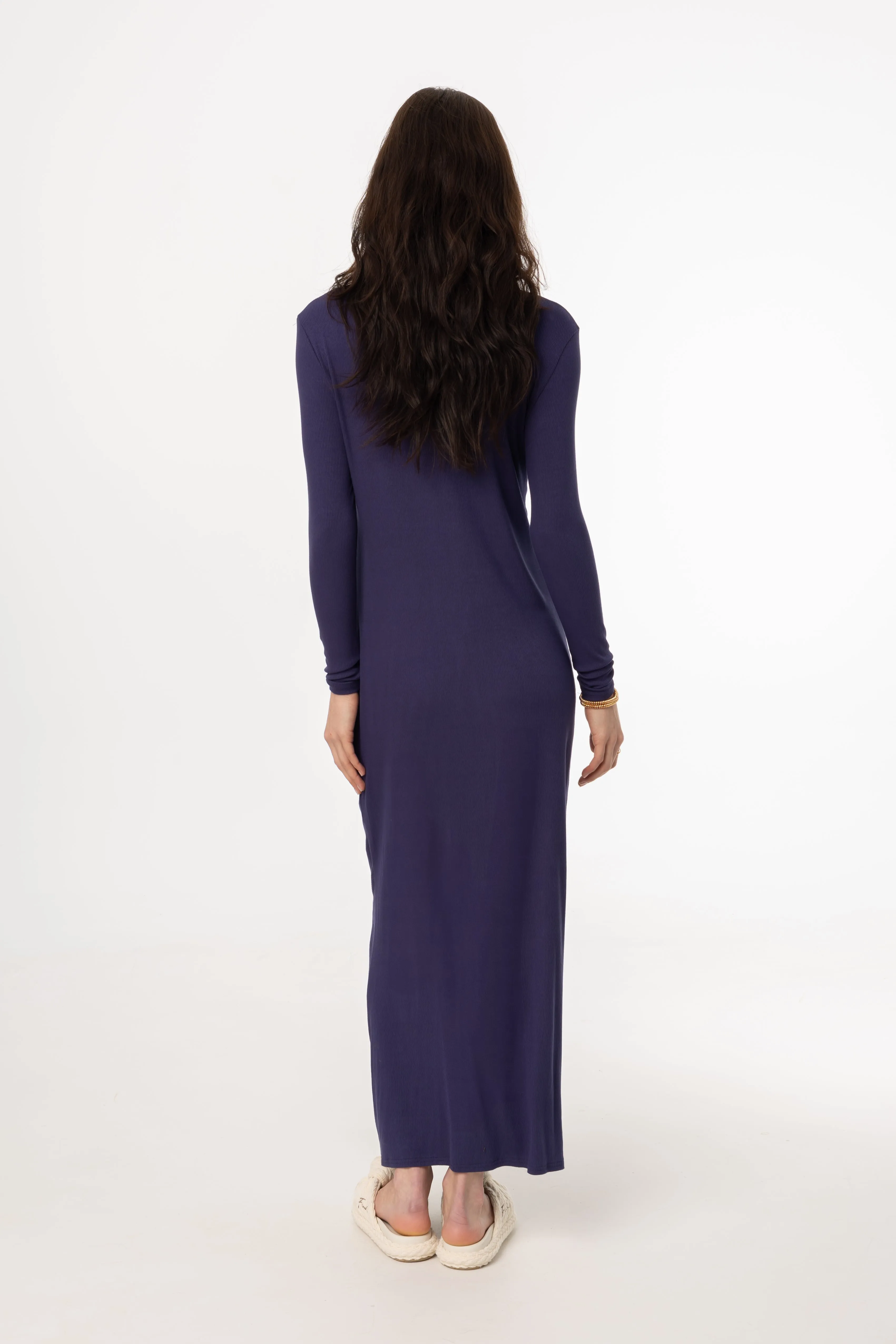 Navy Ruched Cardi Maxi Dress LowMaintenanceMaterial