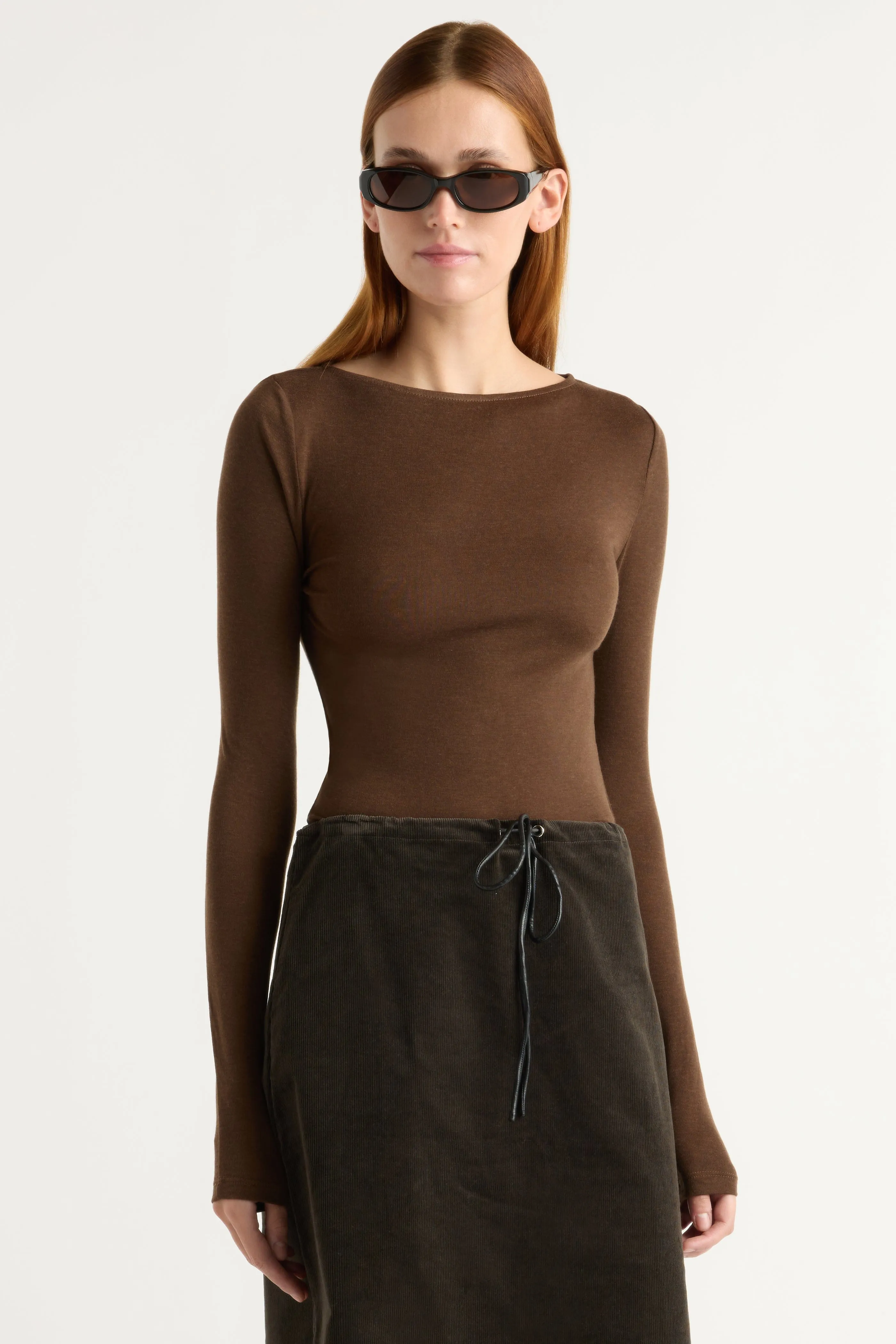 Lana Tencel-Wool Semi-Sheer Tee vacation wear Simple Wear