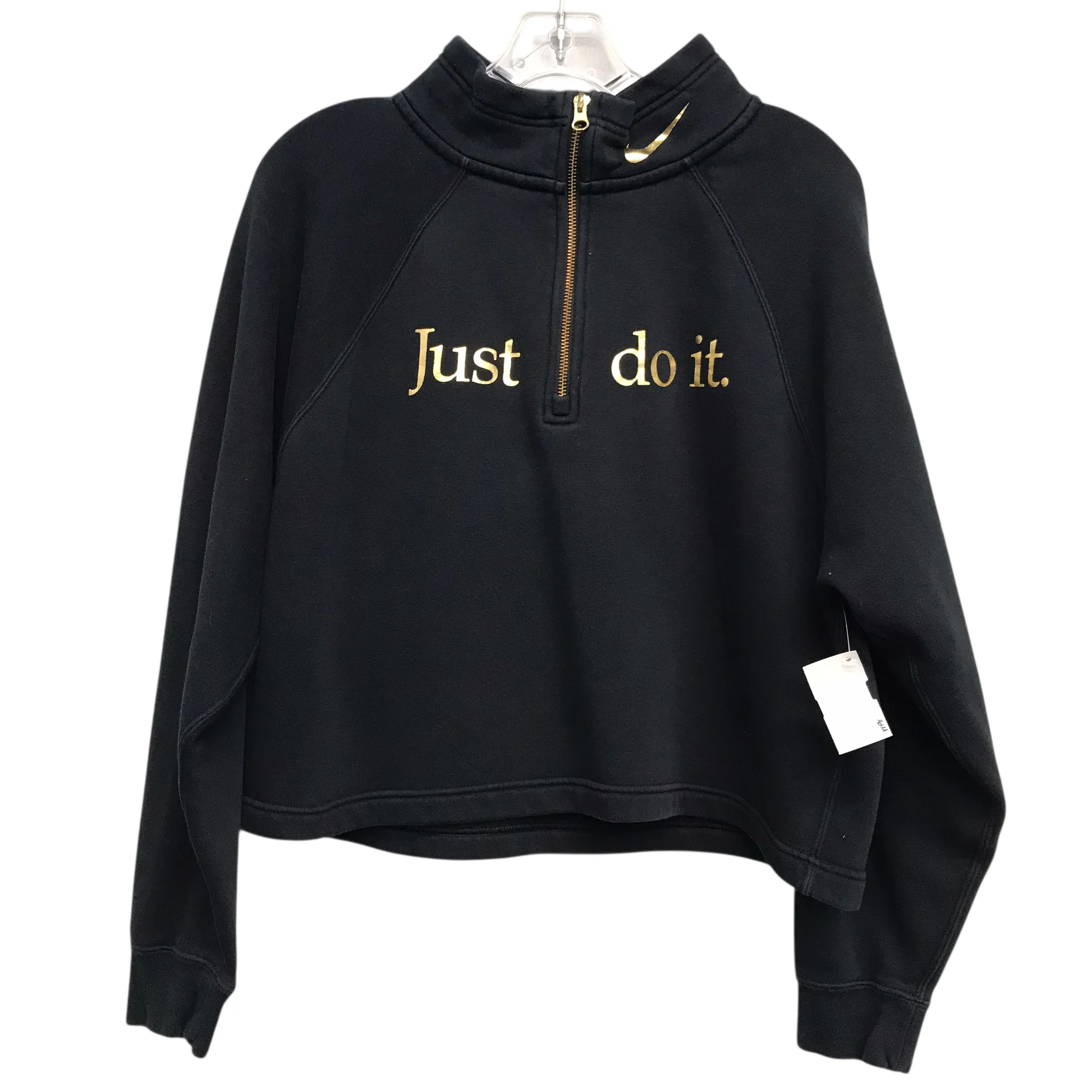 Casual Outfit Business Wear Athletic Sweatshirt Collar By Nike Apparel In Black, Size:L