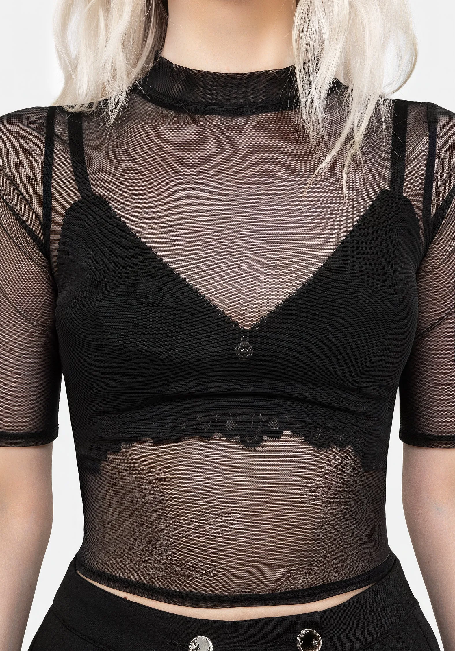 Jinx Mesh Short Sleeve Top Comfy Comfort