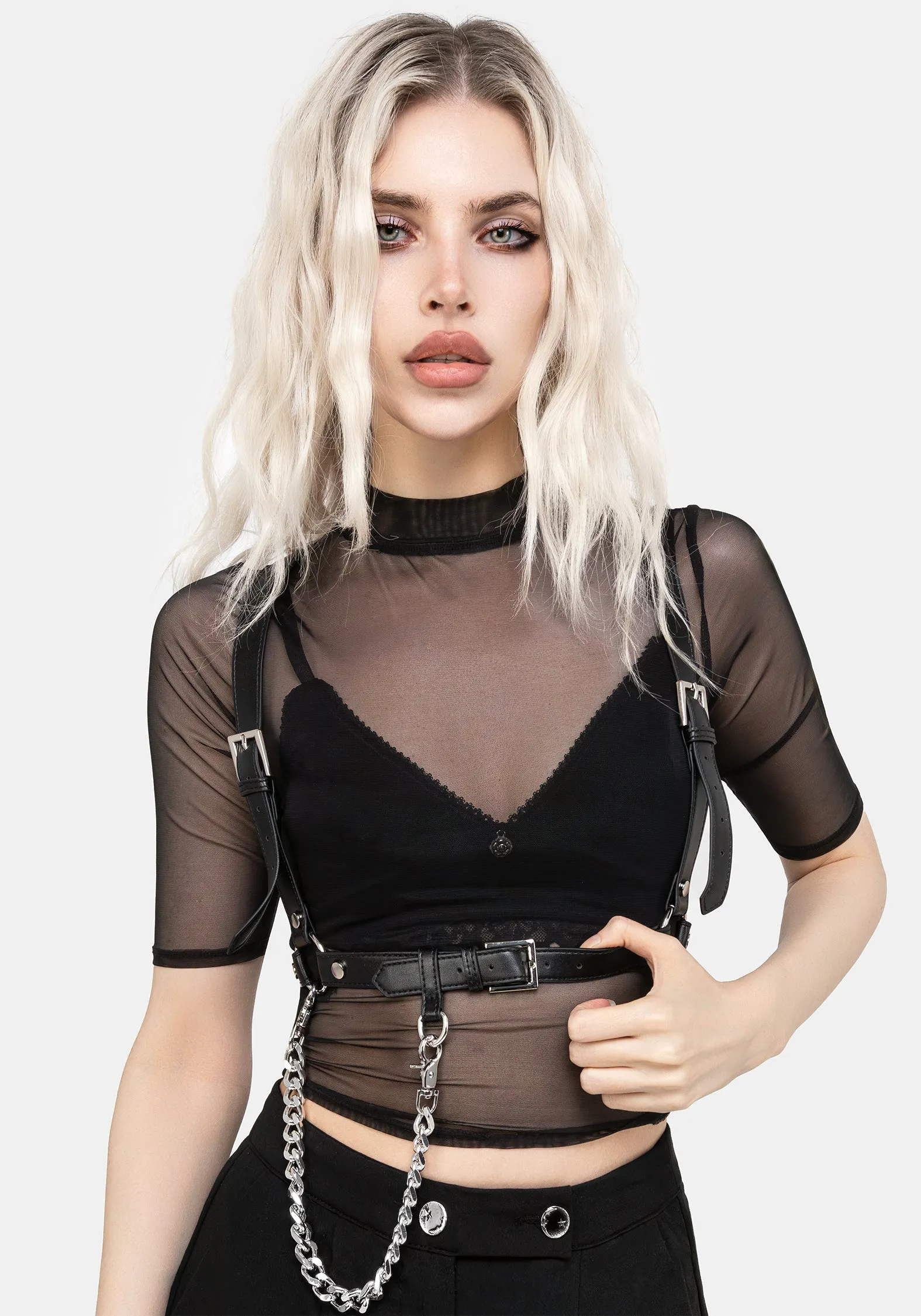 Daily Casual Fit for Any Season Jinx Mesh Short Sleeve Top