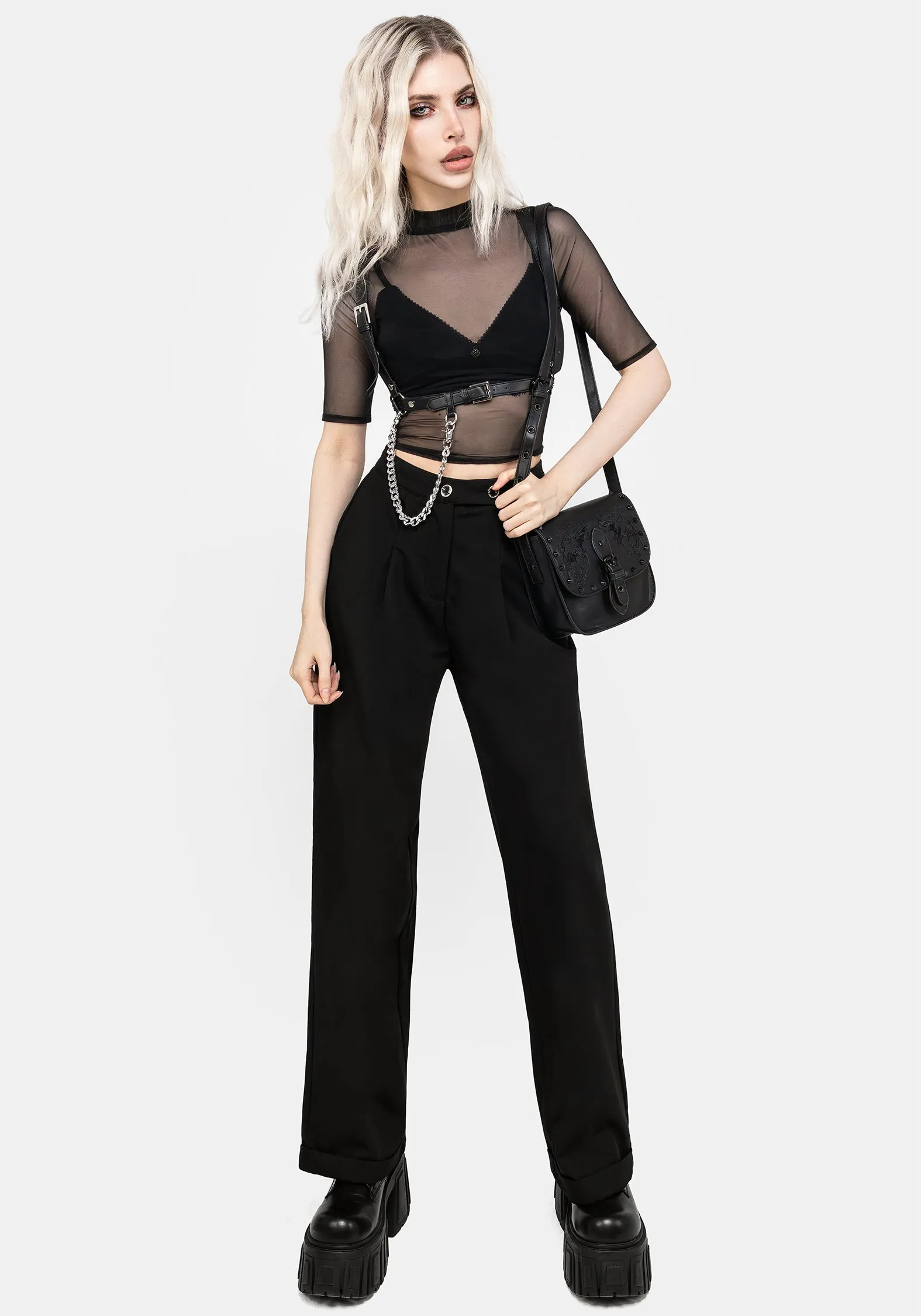 Jinx Mesh Short Sleeve Top DoubleStitched Seams