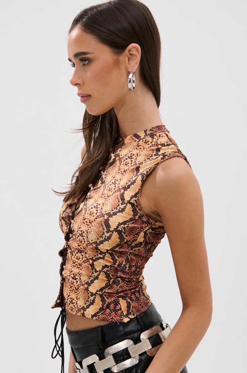 RATTLESNAKE LACE UP TOP Smooth Surface Memorabilia - related