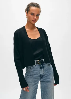 Cashmere Open Front Cardigan Heathered Effect