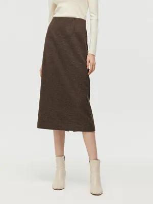 Weekend Style Luxury Finish Knitted Women Column Midi Skirt