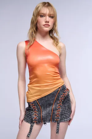 FEEL THE HEAT OMBRE ONE SHOULDER TANK TOP Minimal Fit Cold Climate