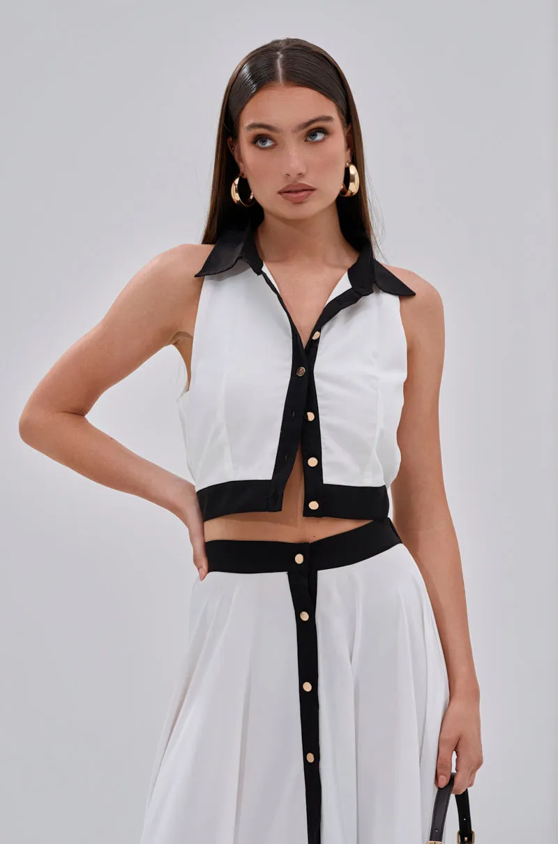 Minimal Fit Flexible Armhole Design VIVI BUTTON DOWN BLOUSE